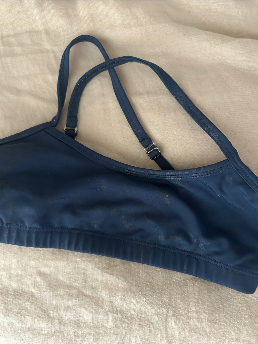 Beyond Yoga Navy metalic print Sports Bralette with Adjustable Straps
